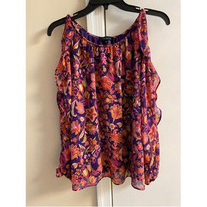 purple floral split sleeves long  Small 1.State